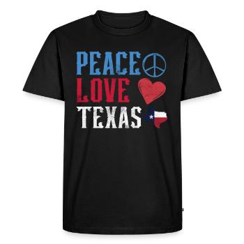 Peace Love Texas Texan Texan Pride - T-shirt Premium bio Homme - noir - Devant - Nico (187cm)
