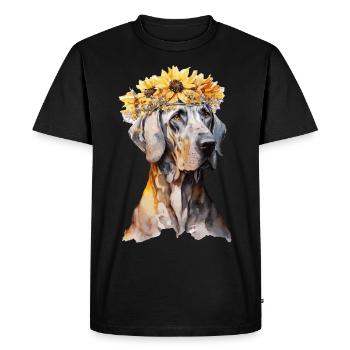 Watercolor Great Dane Sunflower Dog Breed Pet Pupp - Men's Premium Organic T-Shirt - black - Front - Nico (187cm)