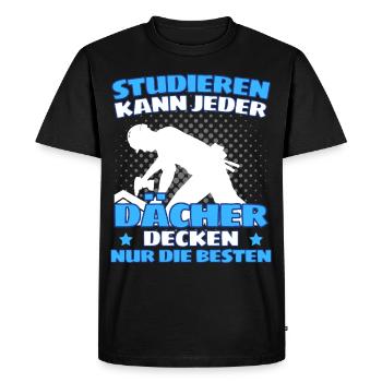 JE SUIS COUVREUR! LE DRÔLE DE DICTON DE COUVREUR - T-shirt Premium bio Homme - noir - Devant - Nico (187cm)