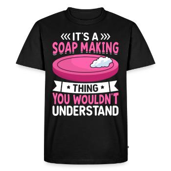 Soap manufacturer Soapologist - Men's Premium Organic T-Shirt - black - Front - Nico (187cm)