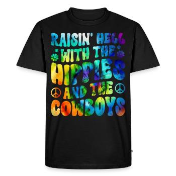 Tie dyeing peace - Men's Premium Organic T-Shirt - black - Front - Nico (187cm)