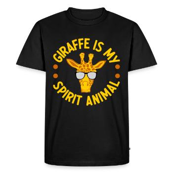 La girafe est mon animal de pouvoir, gardien de zoo, gardien de zoo - T-shirt Premium bio Homme - noir - Devant - Nico (187cm)