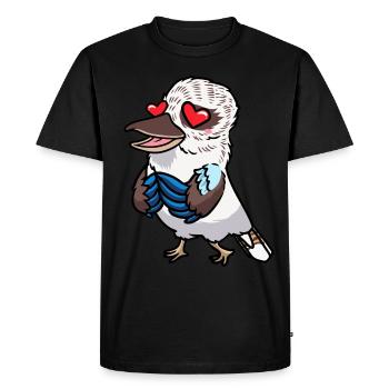 Laughing Hans Vogel Jägerliest Verliebt Kawaii - T-shirt Premium bio Homme - noir - Devant - Nico (187cm)