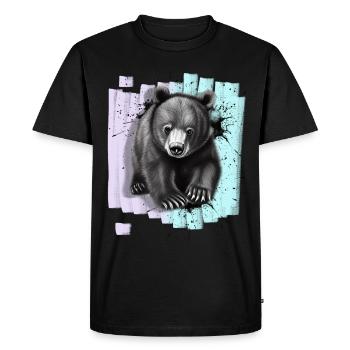 Bear - Men's Premium Organic T-Shirt - black - Front - Nico (187cm)