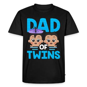 Father of twins humor twin twins - Men's Premium Organic T-Shirt - black - Front - Nico (187cm)