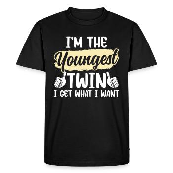I'm the youngest twin, I get what I want - Men's Premium Organic T-Shirt - black - Front - Nico (187cm)