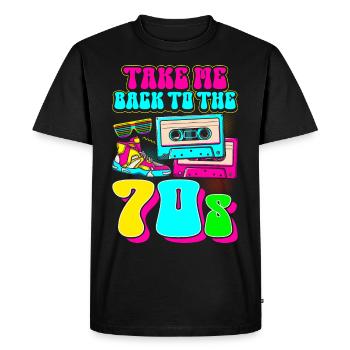 Hippie Groovy Retro Vaporwave - T-shirt Premium bio Homme - noir - Devant - Nico (187cm)
