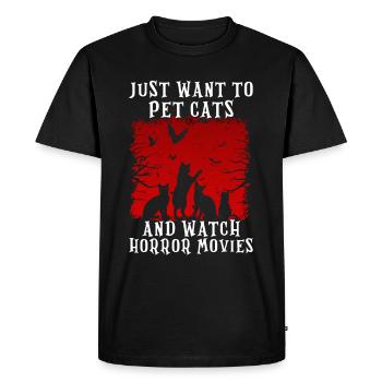 JUST WANT TO - Men's Premium Organic T-Shirt - black - Front - Nico (187cm)