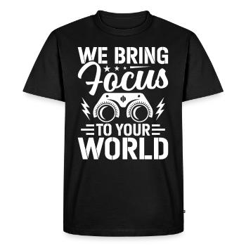 Ophtalmologiste Nous nous concentrons sur les opticiens - T-shirt Premium bio Homme - noir - Devant - Nico (187cm)