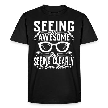 Ophtalmologiste ophtalmologiste ophtométriste vision claire ophtalmologie - T-shirt Premium bio Homme - noir - Devant - Nico (187cm)