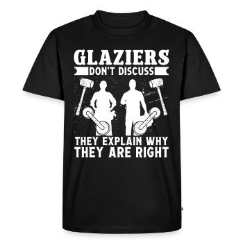 Les vitriers ne discutent pas du verre vitrier - T-shirt Premium bio Homme - noir - Devant - Nico (187cm)