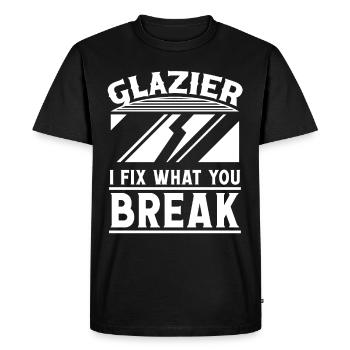 Glaser vitrier Réparer ce que vous cassez Glaserarbeiter - T-shirt Premium bio Homme - noir - Devant - Nico (187cm)