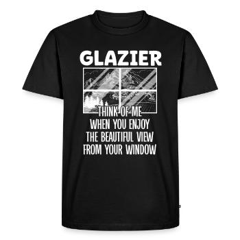 Glaser Glazier Pense à Moi Glaserarbeiter Glas - T-shirt Premium bio Homme - noir - Devant - Nico (187cm)