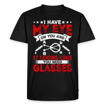 Ophtalmologiste Vous avez besoin de lunettes, opticien, - T-shirt Premium bio Homme - noir - Devant - Nico (187cm)