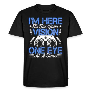 Ophtalmologiste Corrigez votre vision Opticiens - T-shirt Premium bio Homme - noir - Devant - Nico (187cm)