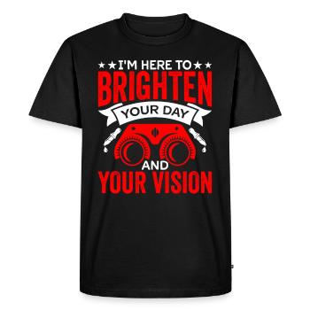 Ophtalmologiste Illuminez votre vision Optométriste - T-shirt Premium bio Homme - noir - Devant - Nico (187cm)