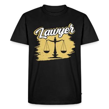Diplôme d’avocat en droit - T-shirt Premium bio Homme - noir - Devant - Nico (187cm)