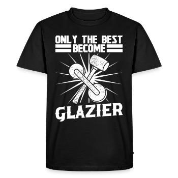 Glazier devient mieux vitrier vitrier verre - T-shirt Premium bio Homme - noir - Devant - Nico (187cm)