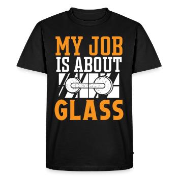 Le travail de vitrier concerne le verre vitrier - T-shirt Premium bio Homme - noir - Devant - Nico (187cm)