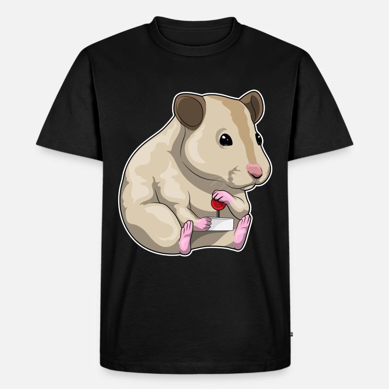 Hamster Gamer Controller - Männer Premium Bio T-Shirt - Schwarz