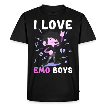 Egirl fille émotionnelle - T-shirt Premium bio Homme - noir - Devant - Nico (187cm)