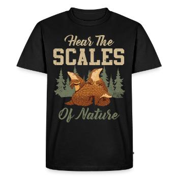 Amoureux des écailles de la nature pangolins - T-shirt Premium bio Homme - noir - Devant - Nico (187cm)