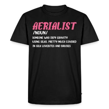 Soie aérienne - T-shirt Premium bio Homme - noir - Devant - Nico (187cm)