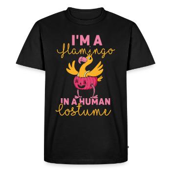 I'm a flamingo in a human costume - Men's Premium Organic T-Shirt - black - Front - Nico (187cm)