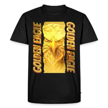 Eagle Head Gold Bird of Prey Bird Animal Nature - T-shirt Premium bio Homme - noir - Devant - Nico (187cm)