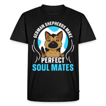 German Shepherds Perfect Soulmate Cute - Men's Premium Organic T-Shirt - black - Front - Nico (187cm)
