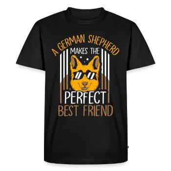 German Shepherd is perfect best friend - Men's Premium Organic T-Shirt - black - Front - Nico (187cm)