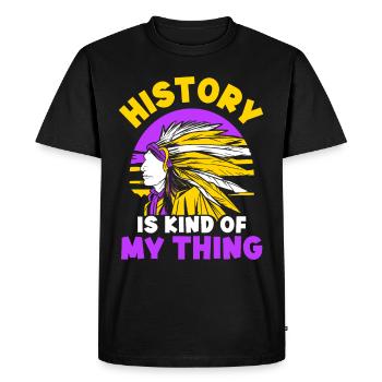 L’histoire est mon truc Profession amérindienne Historien - T-shirt Premium bio Homme - noir - Devant - Nico (187cm)