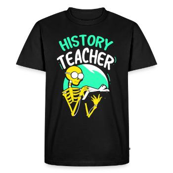 Professeur d’histoire Professeur d’histoire Profession de professeur - T-shirt Premium bio Homme - noir - Devant - Nico (187cm)