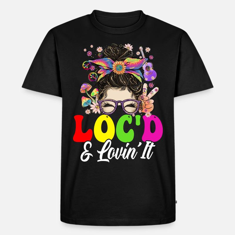 Hippie Dreadlocks Rasta - Männer Premium Bio T-Shirt - Schwarz