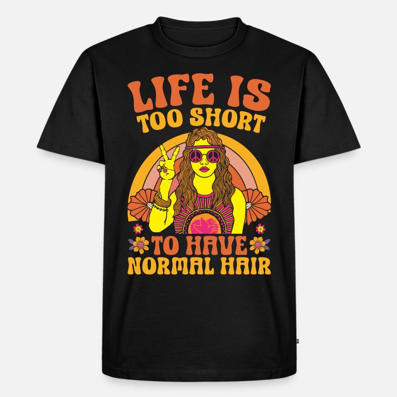Hippie Dreadlocks Rasta - Männer Premium Bio T-Shirt - Schwarz