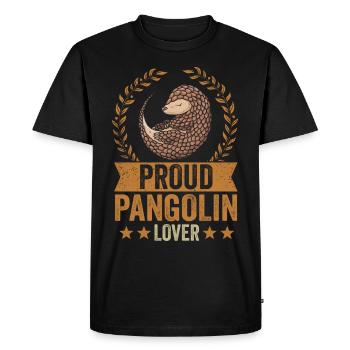 Fier amateur de pangolin - T-shirt Premium bio Homme - noir - Devant - Nico (187cm)