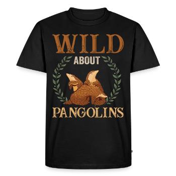 Wild About Pangolins Propriétaire Pangolin Lover - T-shirt Premium bio Homme - noir - Devant - Nico (187cm)