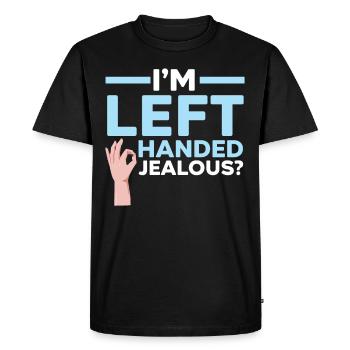 Je suis jaloux gaucher ? Gaucher Wi - T-shirt Premium bio Homme - noir - Devant - Nico (187cm)