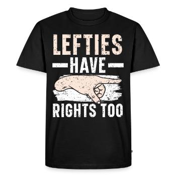 Les gauchers ont aussi des gauchers drôles - T-shirt Premium bio Homme - noir - Devant - Nico (187cm)