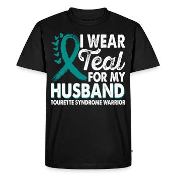 Wear teal for Enlightenment Month - Men's Premium Organic T-Shirt - black - Front - Nico (187cm)
