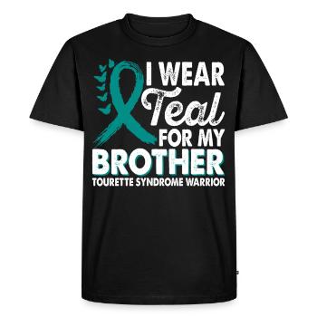 Wear teal for Month of Consciousness - Men's Premium Organic T-Shirt - black - Front - Nico (187cm)