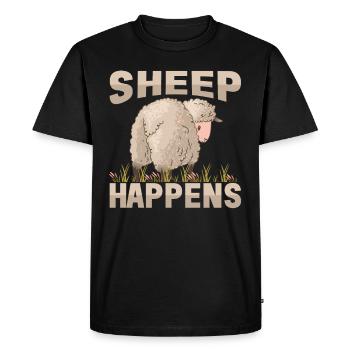 Fermier Fermier Agneau Fermier Fermier Pays Oeuf Mouton - T-shirt Premium bio Homme - noir - Devant - Nico (187cm)