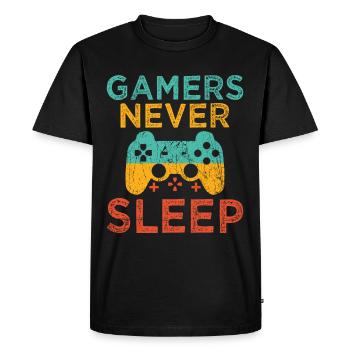 Gamers Never Sleep Console Game Video Game Games - Men's Premium Organic T-Shirt - black - Front - Nico (187cm)
