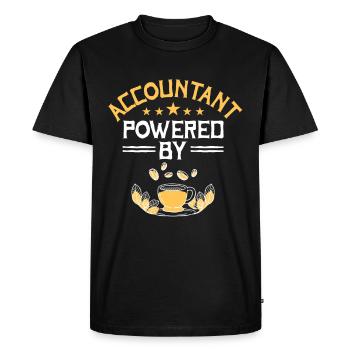 Buveur de café Caféine Cpa Comptable comptable - T-shirt Premium bio Homme - noir - Devant - Nico (187cm)