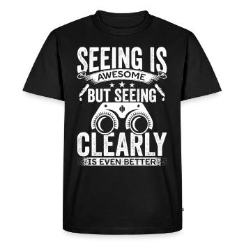 Ophtalmologiste ophtalmologiste ophtométriste vision claire ophtalmologie - T-shirt Premium bio Homme - noir - Devant - Nico (187cm)