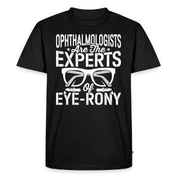 Ophtalmologiste Experts de l’ophtalmologiste optométriste - T-shirt Premium bio Homme - noir - Devant - Nico (187cm)
