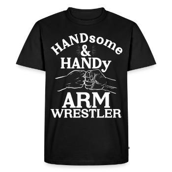 Arm wrestling - Men's Premium Organic T-Shirt - black - Front - Nico (187cm)