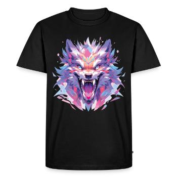 Loup Tête de Loup Loups Habitants de la forêt Animaux - T-shirt Premium bio Homme - noir - Devant - Nico (187cm)