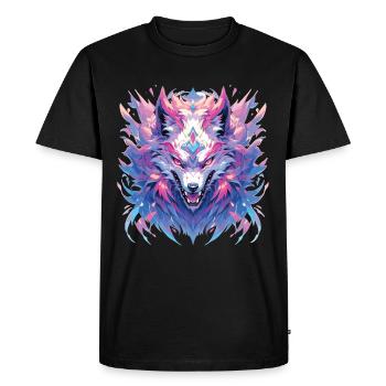 Loup Tête de Loup Loups Habitants de la forêt Animaux - T-shirt Premium bio Homme - noir - Devant - Nico (187cm)