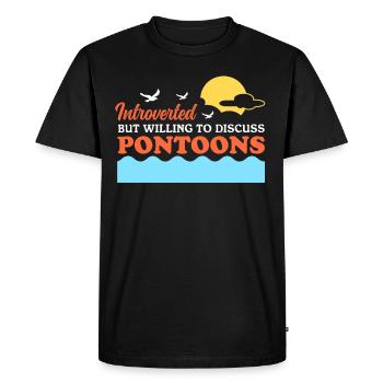 Pontoon Pontoon Boat Captain Gift - Men's Premium Organic T-Shirt - black - Front - Nico (187cm)
